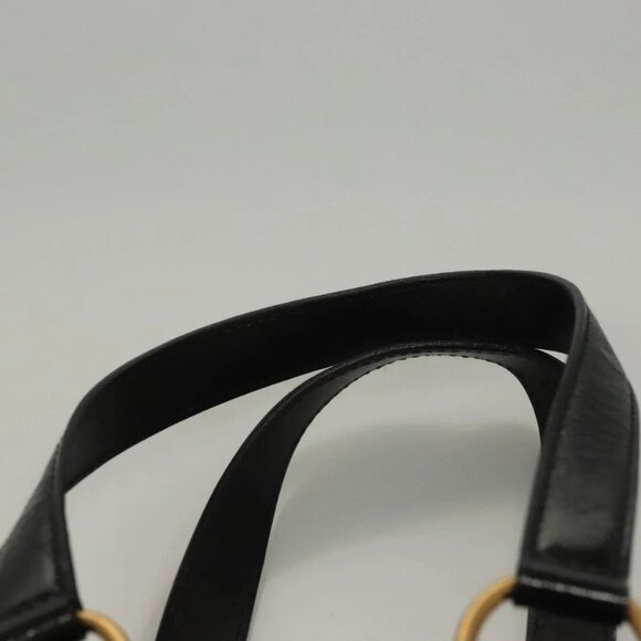 SAINT LAURENT Muse Shoulder Bag Enamel Black Gold Auth sw1147 - Picture 9 of 16